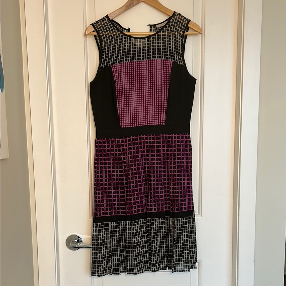 Halogen Grid Pattern Dress